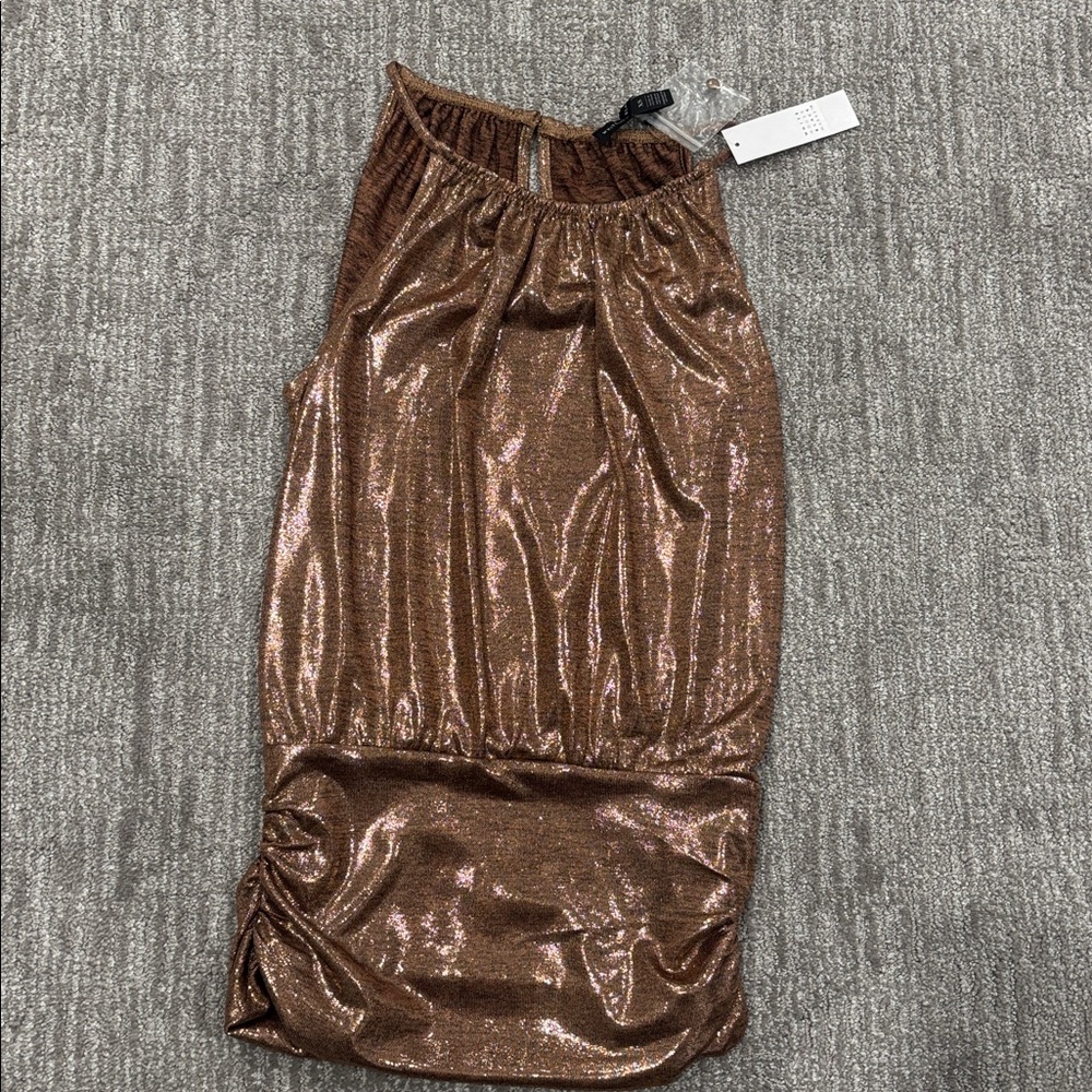 White House Black Market Shimmering Copper Top
